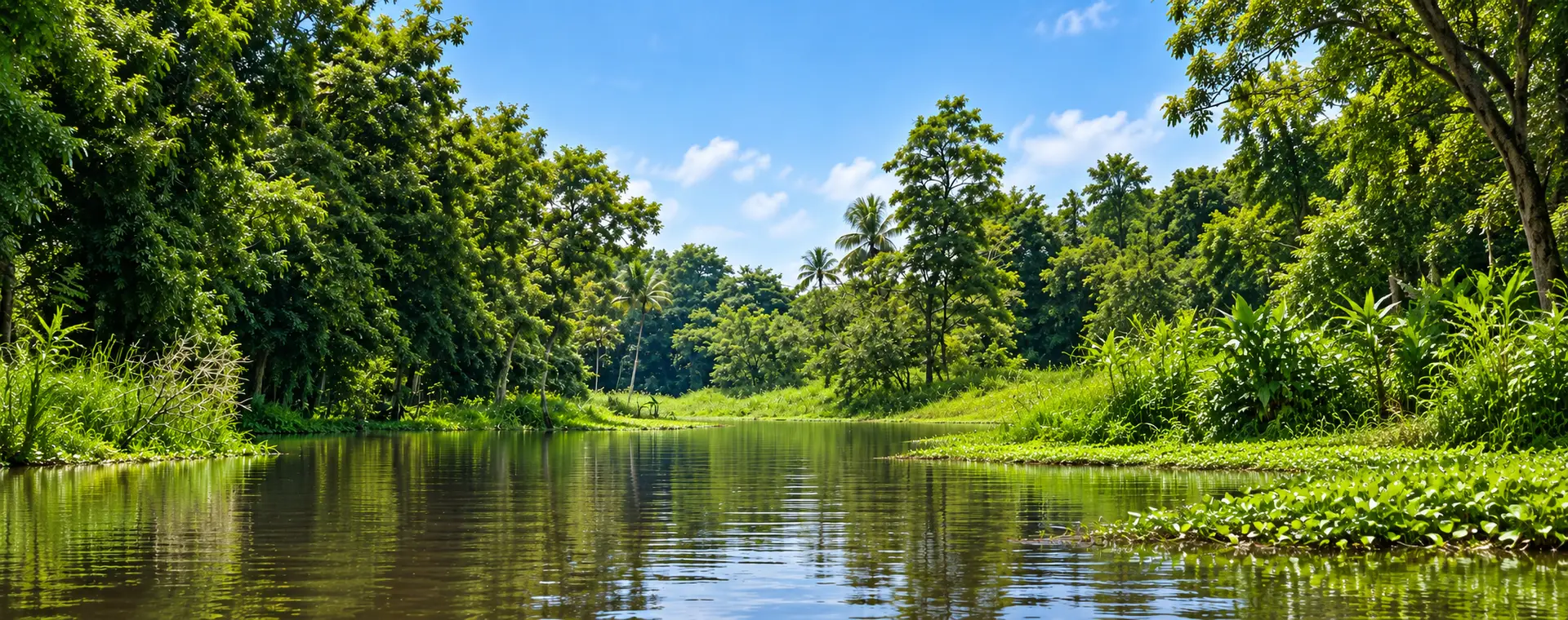 Rio entre vegetação tropical